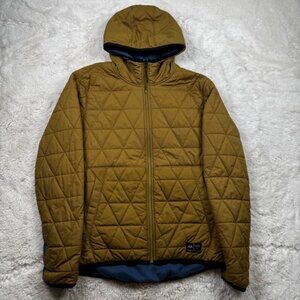 Oakley Two Face Reversible Jacket Men's L Green Hooded Full Zip Quilted Bomber